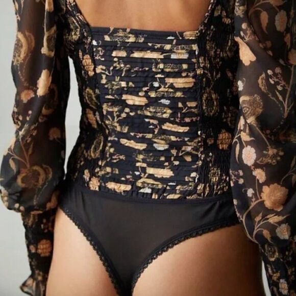 Free People Brunch Date Bodysuit Black Size S - Picture 4 of 4